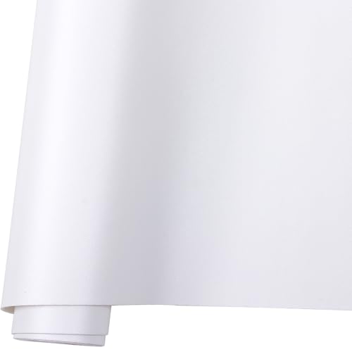 Ramya Smooth Solid Color White Faux Leather Sheets 1Rolls 12"x 53" (30cm x 135cm),Faux Leather is Great for Handmade DIY Craft Projects, Bows,Leather Earrings (White) - color: White