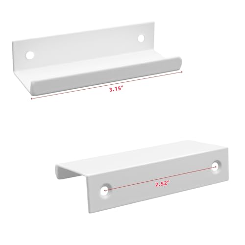 Finger Pulls, 3.15 Inch White, 2.52 Inch Spacing, 6Pcs - color: White, size: 80mm/3.15", style: Straight Edge