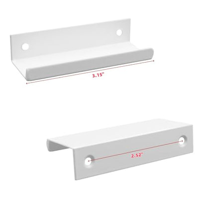 Finger Pulls, 3.15 Inch White, 2.52 Inch Spacing, 6Pcs - color: White, size: 80mm/3.15", style: Straight Edge