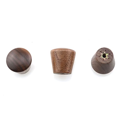 TAODAN 6pcs Natural Wood Cabinet Knob Nut-Brown Wooden Furniture Knobs 0.86x0.86 Cabinet Pull Handle Drawer Cupboard Knobs