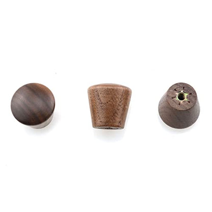 TAODAN 6pcs Natural Wood Cabinet Knob Nut-Brown Wooden Furniture Knobs 0.86x0.86 Cabinet Pull Handle Drawer Cupboard Knobs