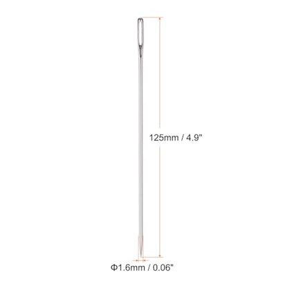 HARFINGTON 10pcs 4.9 Inch Upholstery Needles Large Eye Stitching Needles Stainless Steel Straight Hand Sewing Needles for Home Hand Sewing Leather Tapestry Embroidery Tufting Webbing Carpet - size: 4.9 Inch