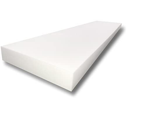 FoamTouch High Density Custom Cut Upholstery Foam Seat Cushion 6 inch Thick by 24 inch Wide by 108 inch Long - size: 6x24x108