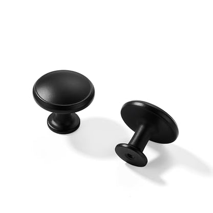 20 Pack Cabinet Knobs Matte Black Drawer Knob Kitchen Hardware - Single Hole Cabinet Knobs Kitchen Cabinet Pulls for Closet Wardrobe Dresser Cupboard - color: Black