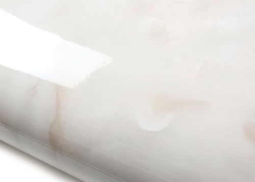 ROSEROSA Peel and Stick Glossy Faux Marble Architectural Film Self-Adhesive Vinyl Film Wallpaper Door Wrap Counter Top Border Mirror Molding Trim NI987 - size: 24"(W) X 1181"(L)