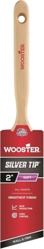 Wooster Brush 5221-2 Tip Angle Sash Paintbrush, 2-Inch, 2 Inch, White,Silver (Pack of 6) - size: 2 Inch (Pack of 6)