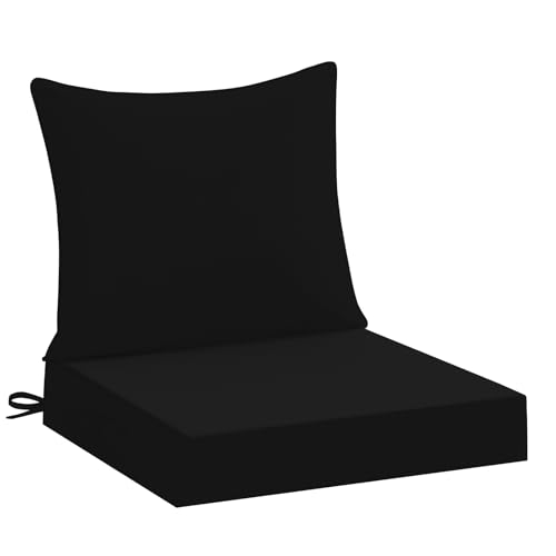 downluxe 19x19 Outdoor Chair Cushions, Waterproof Fade Resistant Patio Furniture Cushions with Handle & Removable Cover, Deep Seat Outdoor Cushions for Sofa, Couch and Patio Chairs, Black - color: Black, size: 19 x 19 Inch