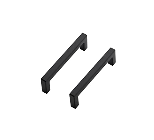 Ravinte Matte Black Cabinet Handles Solid Cabinet Pulls 3-1/2 Inch 5 Pack - color: Black, size: Flat Black 3-1/2'' Hole Center