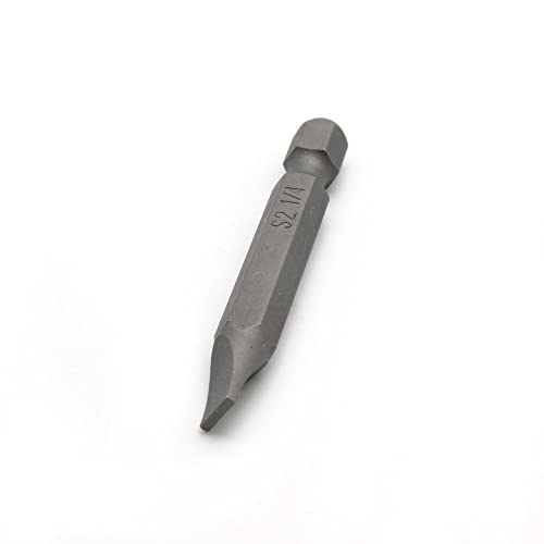 TEMO 25p 1/4" Flat Slotted 2" Long Screwdriver Insert Bit, Impact S2 Steel - size: 25p Slot 1/4" 50mmL(2"L)