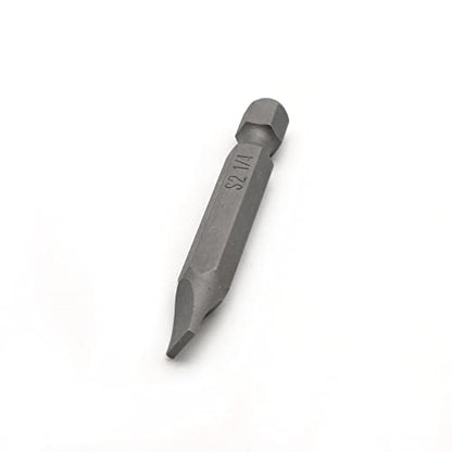 TEMO 25p 1/4" Flat Slotted 2" Long Screwdriver Insert Bit, Impact S2 Steel - size: 25p Slot 1/4" 50mmL(2"L)