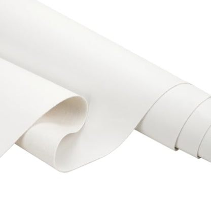 Faux Leather Fabric Smooth Solid 54" x 36" (White) - color: White