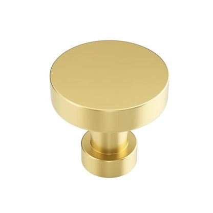 10 Pack Gold Cabinet Knobs and Pulls - Round Drawer Knobs, Brushed Brass for Kitchen Cabinets - color: Brushed Brass, size: 10 Pack