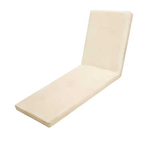 Chaise Lounge Cushions Outdoor for Patio, 71x22x3 in, Beige - color: Beige, size: 71"x22"x3"