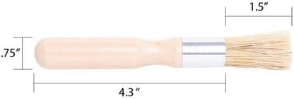 Glue Brush for Bookbinding - Natural Bristle with Wood Handle - Round Wax Paint Brush Small Brush for Craft Projects, Painting, Padding Compound and More!