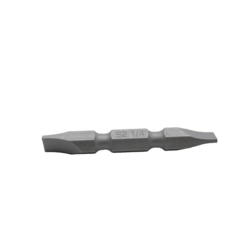 TEMO 25p 1/4" Flat Slotted 2" Long Screwdriver Insert Bit, Impact S2 Steel - size: 25p Slot 1/4" Double End