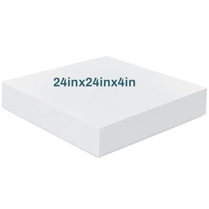Frienda 1 Pack 4" x 24" x 24" Upholstery High Density Craft Foam, White - size: 4" X 24" X 24"