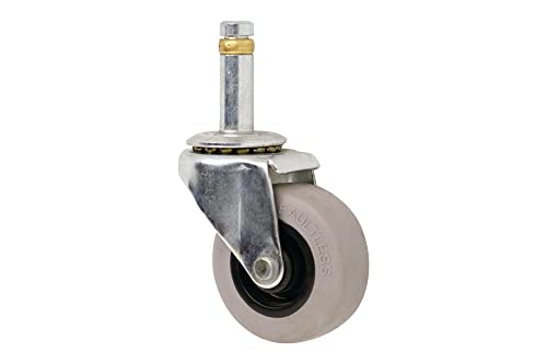 Shepherd Hardware 9790 2-Inch Swivel Stem Caster, Rubber Wheel, 7/16-Inch Stem Diameter, 125-lb Load Capacity,Grey, Gray - size: 2 Inch
