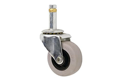 Shepherd Hardware 9790 2-Inch Swivel Stem Caster, Rubber Wheel, 7/16-Inch Stem Diameter, 125-lb Load Capacity,Grey, Gray - size: 2 Inch