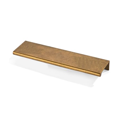 khtumeware 2 Pack 6 inch(152mm) Hole Center Antique Brass Finger Edge Pull Solid Zinc Drawer Pull Hidden Edge Treatment Hardware Finger Pull Kitchen Drawer Hardware - color: Antique Brass, size: 6inch(152mm) hole center