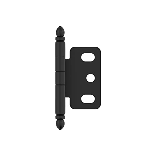 Amerock 3/4" Partial Wrap Matte Black Decorative Cabinet Hinge - color: Matte Black