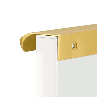 goldenwarm 10 Pack 5 Inch Matte Gold Finger Pulls Cabinet Edge Pulls Brushed Brass Drawer Handles Edge Hardware for Kitchen Cupboard - color: Matte Gold, size: Hole Center:128mm(5in)