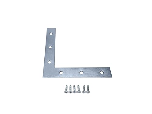 QCAA Heavy Duty Flat Corner Irons Joining Bracket for Wood Table, Chairs, Zinc Plated, 6"x6"x1"x0.79", Made in Taiwan, 10 Pack - color: Zinc(6"), size: 10 Pack