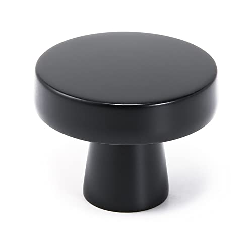 COTYKILEY 10 Pack Drawer Pulls Matte Black Kitchen Cabinet Knobs Solid Round Drawer Knobs Cabinet Hardware Zinc Black - color: Matte Black
