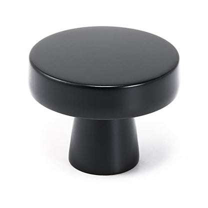 COTYKILEY 10 Pack Drawer Pulls Matte Black Kitchen Cabinet Knobs Solid Round Drawer Knobs Cabinet Hardware Zinc Black - color: Matte Black