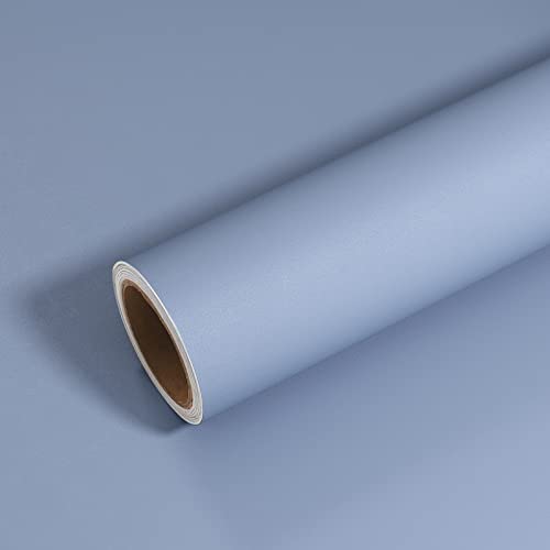 VEELIKE 15.7''x118'' Thick Periwinkle Blue Wallpaper Peel and Stick Removable Light Blue Contact Paper for Cabinets Walls Shelves Waterproof Self Adhesive Temporary Wall Paper for Bedroom Bathroom - color: Periwinkle Blue, size: 15.7" x 118"