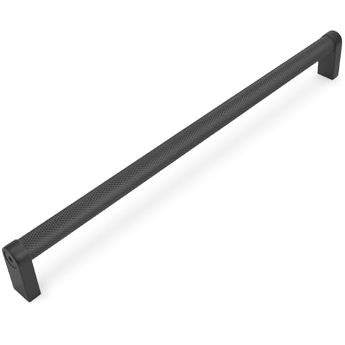10 Pack 12-5/8 Inch(320mm) Matte Black Kitchen Cabinet Handles Knurled Cabinet Pulls Black Drawer Pulls Kitchen Hardware - color: Matte Black, size: 12-5/8'' Hole Center(320mm)