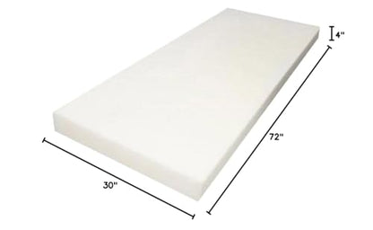 Mybecca 4" X 30" X 72" Upholstery Foam Cushion High Density (Seat Replacement, Upholstery Sheet, Foam Padding) - color: High Density, style: 4 Inch X 30 Inch X 72 Inch