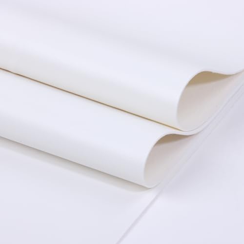 Ramya Smooth Solid Color White Faux Leather Sheets 1Rolls 12"x 53" (30cm x 135cm),Faux Leather is Great for Handmade DIY Craft Projects, Bows,Leather Earrings (White) - color: White