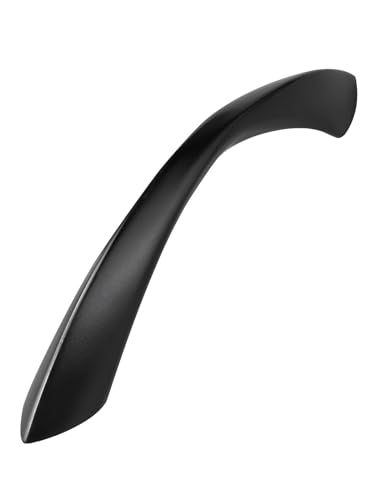 Black Cabinet Pulls 3 Inch Arch Twisted Matte Black Handles Drawer Kitchen Cupboard Bathroom Dresser Cabinet Hardware Zinc Alloy 5 Pack - color: Black, size: 3 Inch Hole Centers