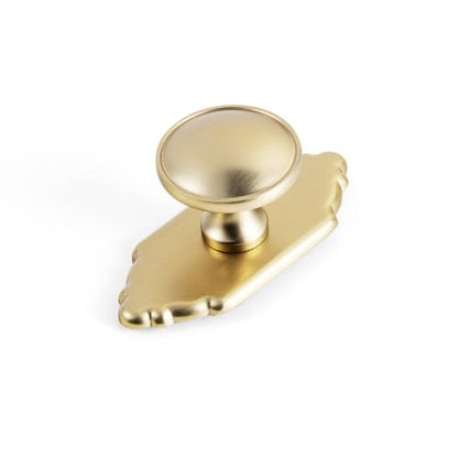 6Pack Champagne Bronze Cabinet Knobs with Backplate Drawer knobs - color: Champagne Bronze, style: Crown Crest