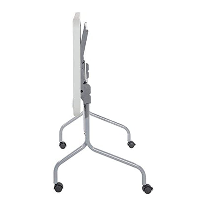 Office Star Resin Multipurpose Flip Training Table with Locking Casters for Home or Office, 4 Feet Light Gray - size: 4 feet