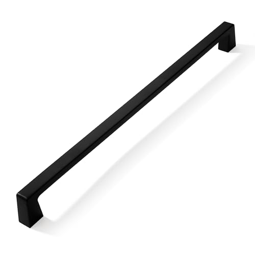 khtumeware 2 Pack 12 Inch Hole Center Kitchen Cabinet Handles, Matte Black Cabinet Pulls Kitchen Cabinet Hardware, Furniture Pulls for Bathroom Cupboard Drawer Handles Dresser Pulls - color: Matte Black, size: 12 inch hole center
