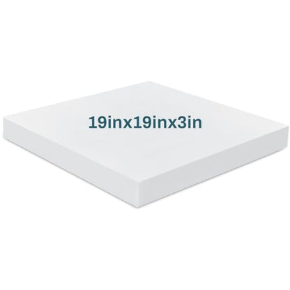 Frienda 1 Pack 3" x 19" x 19" Upholstery High Density Craft Foam, White - size: 3" x 19" x 19"