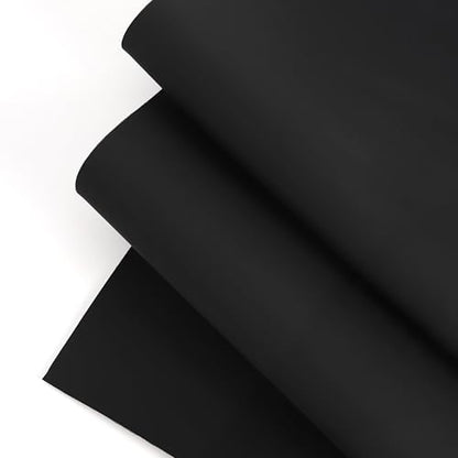 Shkira 12''X24'' Faux Leather Fabric Sheet for Crafts - Black 1.6-1.8 MM Thick - Thick Durable Synthetic Upholstery Fake Leather Vinyl Sheet for Arts and Crafts