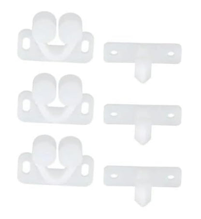 3Pcs White Marine Boat Ball Catch Door Cupboard Spring Back Plates Roller Latch Plastic Catches Cabinet Hardware Tools and Home Improvement
