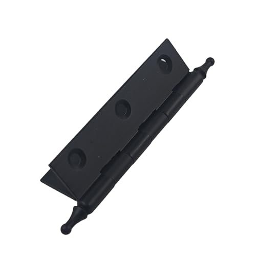 3 Inch Antique Style Solid Brass Butt Hinges with Ball Finials, Black Plated Butt Hinges with for Furniture Cabinet Drawer Door, 2PCS - size: 3 Inch