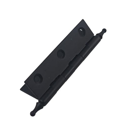 3 Inch Antique Style Solid Brass Butt Hinges with Ball Finials, Black Plated Butt Hinges with for Furniture Cabinet Drawer Door, 2PCS - size: 3 Inch