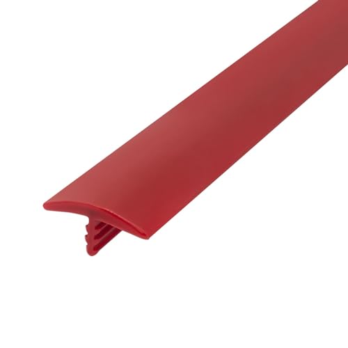 Outwater Plastic T molding 3/4 Inch Wide Fire Engine Red Flexible Polyethylene Center Barb Tee Moulding 25 Foot Coil - color: Red, size: 25 Feet