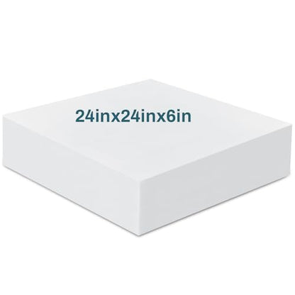 Frienda 1 Pack 6" x 24" x 24"Upholstery High Density Craft Foam, White - size: 6" X 24" X 24"