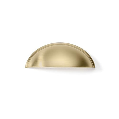 khtumeware 10 Pack 2-1/2" Gold Drawer Pulls Brushed Brass Cabinet Cup Pulls Kitchen Hardware Cabinet Handles Drawer Handles Knobs 2.5 inch Hole Center - color: Brushed Brass, size: 2-1/2"(64mm) Hole Center, style: 10-pack