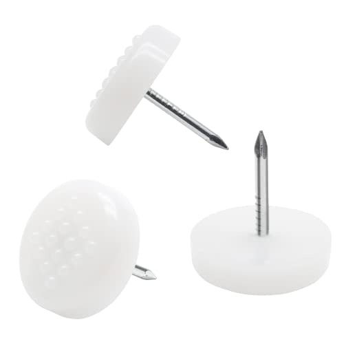 Nail on Furniture Glides, White, 19mm/3/4, 100 Pcs