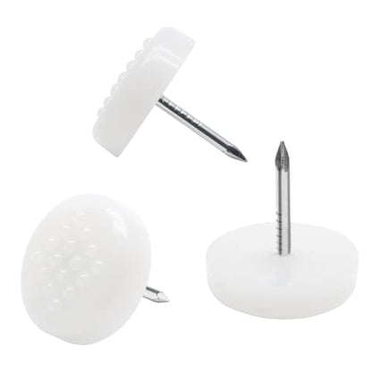 Nail on Furniture Glides, White, 19mm/3/4, 100 Pcs