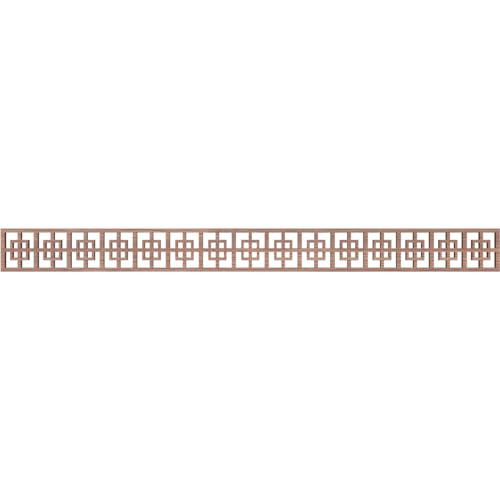 46 3/8"W x 4"H x 3/8"T Cambridge Fretwork Moulding, Walnut - color: Walnut, size: 4-in. H x 0.375-in. T
