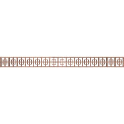 46 3/8"W x 4"H x 3/8"T Cambridge Fretwork Moulding, Walnut - color: Walnut, size: 4-in. H x 0.375-in. T