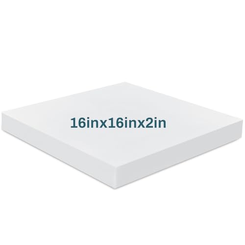 Frienda 1 Pack 2" x 16" x 16" Upholstery High Density Craft Foam, White - size: 2" x 16" x 16"
