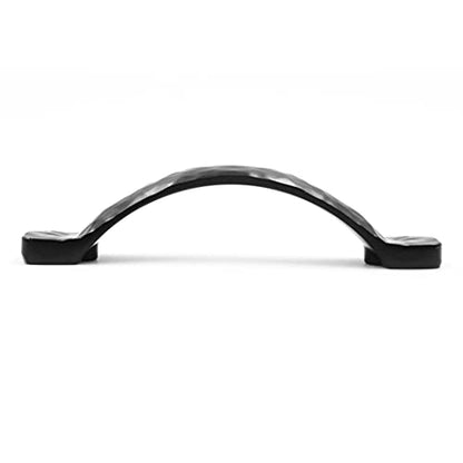 Jetland Arched Hammered Cabinet Pulls - 6-Pack, Flat Black, 3" Hole Centers, Rustic Solid Cast Handle Pulls for Dresser Nightstand Furniture, HT0611076 - color: Flat Black, size: 3 Inch Hole Centers
